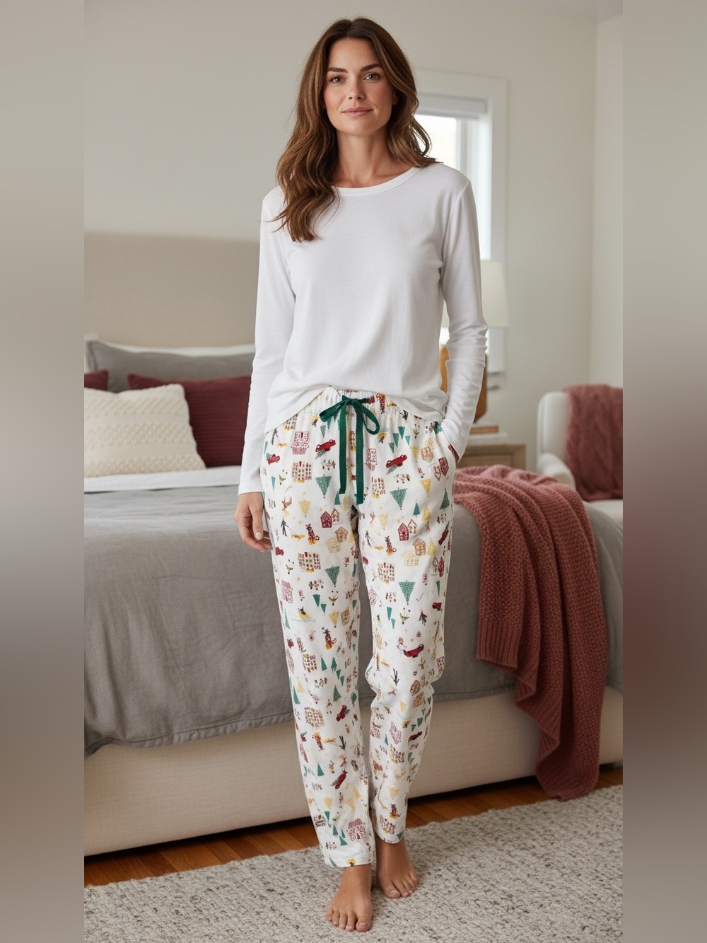 LC Lauren Conrad Christmas Pajama Pants Women’s Medium - Picture 4 of 4